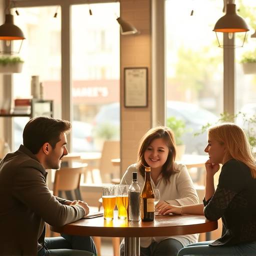 Jovens aprendendo francês em um café